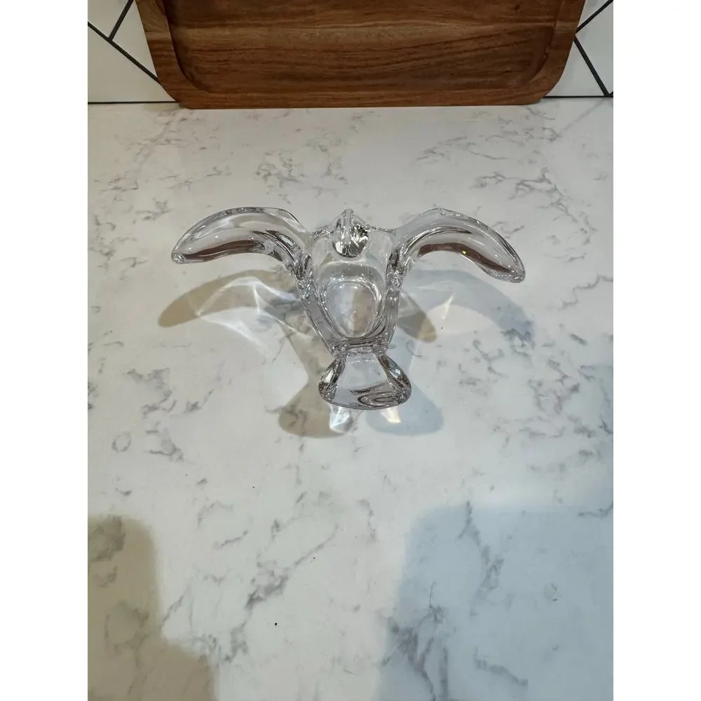 vintage Princess House crystal dove figurine candy bowl or trinket dish 80s